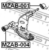 Сайлентблок рычага FEBEST MZAB-004 - Фото 1