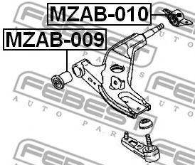 Сайлентблок рычага FEBEST MZAB-009 - Фото 1