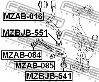 Сайлентблок рычага FEBEST MZAB-016 - Фото 1