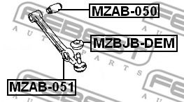 Сайлентблок рычага FEBEST MZAB-051 - Фото 1