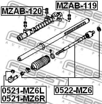 Сайлентблок рулевого механизма FEBEST MZAB-120 - Фото 1