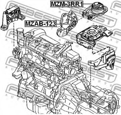 Подушка двигателя FEBEST MZAB-123 - Фото 1