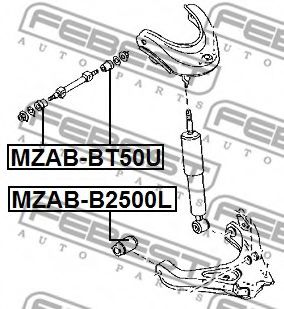 Сайлентблок рычага FEBEST MZAB-BT50U - Фото 1