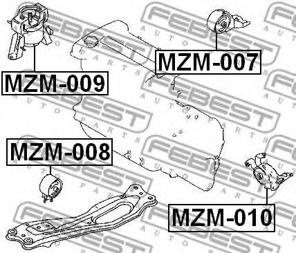 Подушка двигателя FEBEST MZM-008 - Фото 1