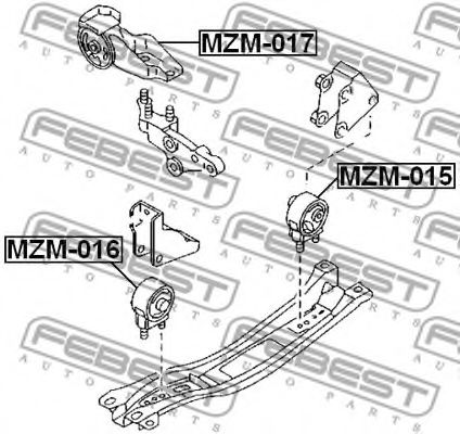 Подушка двигателя FEBEST MZM-015 - Фото 1