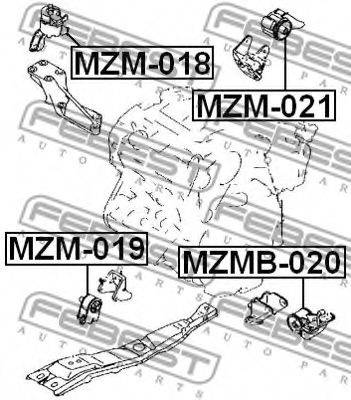 Подушка двигателя FEBEST MZM-019 - Фото 1