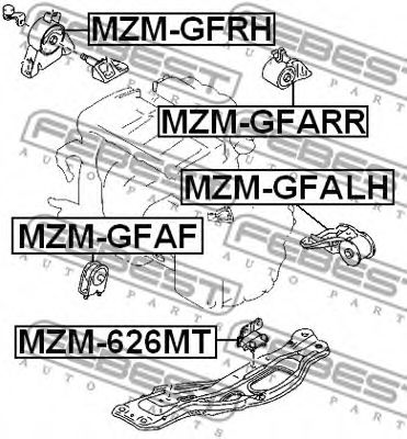 Подушка двигателя FEBEST MZM-626MT - Фото 1
