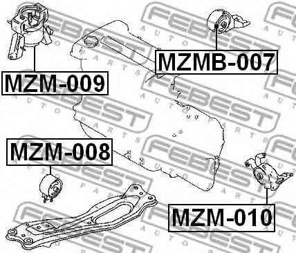 Подушка двигателя FEBEST MZMB-007 - Фото 1