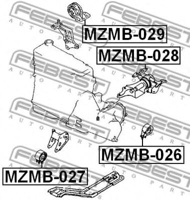 Подушка двигателя FEBEST MZMB-026 - Фото 1