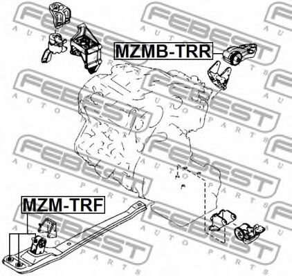 Подушка двигателя FEBEST MZMB-TRR - Фото 1