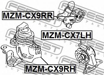 Подушка двигателя FEBEST MZM-CX9RH - Фото 1