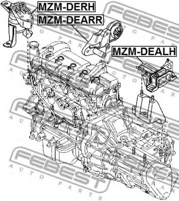 Подушка двигателя FEBEST MZM-DEARR - Фото 1