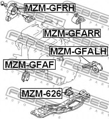Подушка двигателя FEBEST MZM-GFARR - Фото 1
