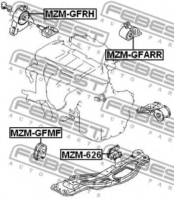 Подушка двигателя FEBEST MZM-GFMF - Фото 1