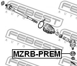 Ремкомплект, наконечник поперечной рулевой тяги FEBEST MZRB-PREM - Фото 1