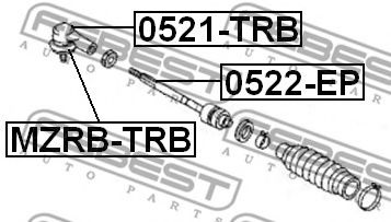 Ремкомплект, наконечник поперечной рулевой тяги FEBEST MZRB-TRB - Фото 1