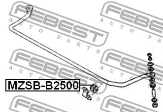 Опора, стабилизатор FEBEST MZSB-B2500 - Фото 1