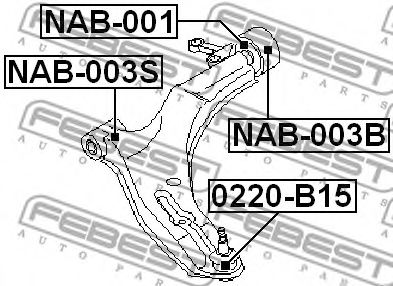 Сайлентблок рычага FEBEST NAB-003B - Фото 1