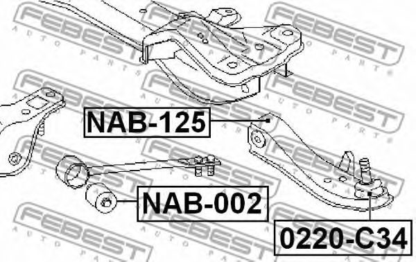 Сайлентблок важеля FEBEST NAB-125 - Фото 1