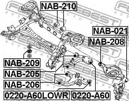 Опора амортизатора FEBEST NAB-205 - Фото 1