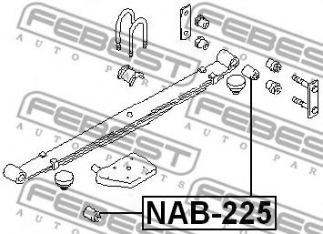 Втулка, листова ресора FEBEST NAB-225 - Фото 1
