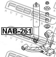 Втулка, амортизатор FEBEST NAB-261 - Фото 1