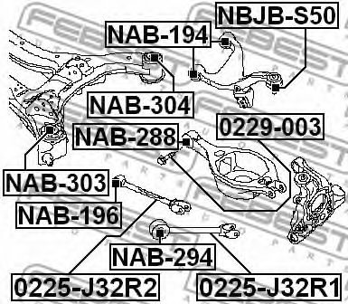 Втулка, балка моста FEBEST NAB-304 - Фото 1