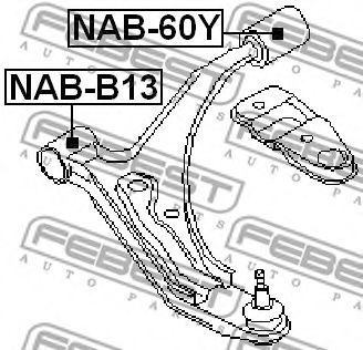 Сайлентблок рычага FEBEST NAB-B13 - Фото 1