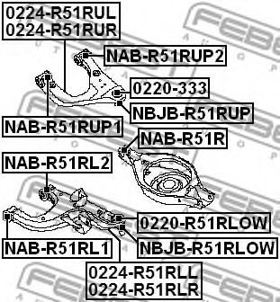 Сайлентблок рычага FEBEST NAB-R51RUP1 - Фото 1