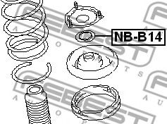 Подшипник качения, опора стойки амортизатора FEBEST NB-B14 - Фото 1