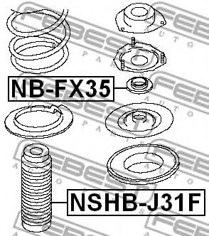 Підшипник кочення, опора стійки амортизатора FEBEST NB-FX35 - Фото 1