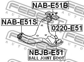 Ремкомплект шаровых опор FEBEST NBJB-E51 - Фото 1