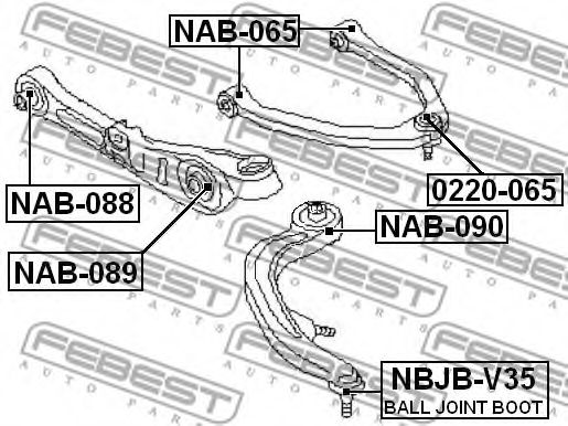 Ремкомплект кульових опор FEBEST NBJB-V35 - Фото 1