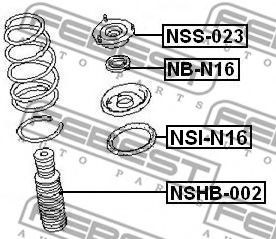 Подшипник качения, опора стойки амортизатора FEBEST NB-N16 - Фото 1