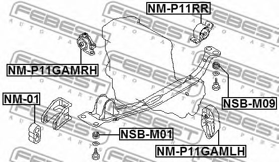 Подушка двигателя FEBEST NM-01 - Фото 1