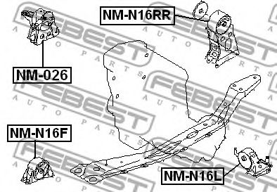 Подушка двигателя FEBEST NM-026 - Фото 1