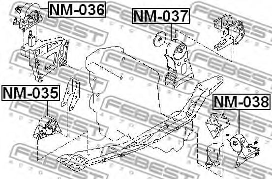 Подушка двигателя FEBEST NM-036 - Фото 1