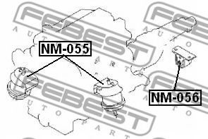 Подушка двигателя FEBEST NM-055 - Фото 1