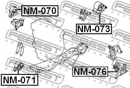 Подушка двигателя FEBEST NM-076 - Фото 1