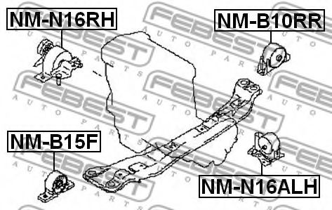 Подушка двигателя FEBEST NM-B10RR - Фото 1