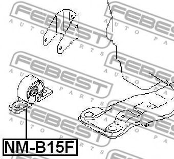 Подушка двигателя FEBEST NM-B15F - Фото 1