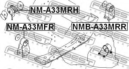 Подушка двигателя FEBEST NMB-A33MRR - Фото 1