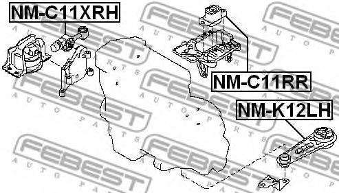 Подушка двигателя FEBEST NM-C11XRH - Фото 1