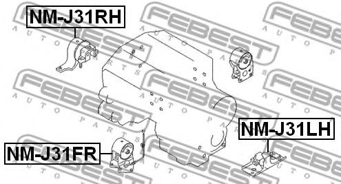 Подушка двигателя FEBEST NM-J31LH - Фото 1