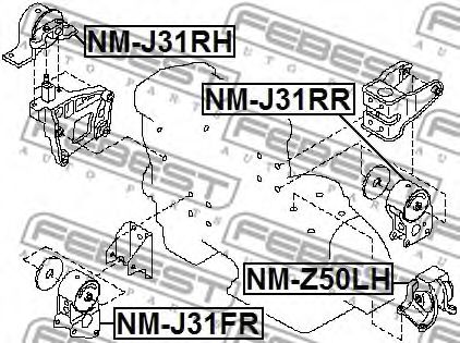 Подушка двигателя FEBEST NM-J31RR - Фото 1
