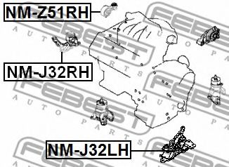 Подушка двигателя FEBEST NM-J32RH - Фото 1