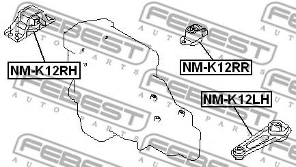 Подушка двигателя FEBEST NM-K12RH - Фото 1