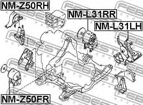 Подушка двигателя FEBEST NM-L31RR - Фото 1