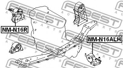 Подушка двигателя FEBEST NM-N16ALH - Фото 1