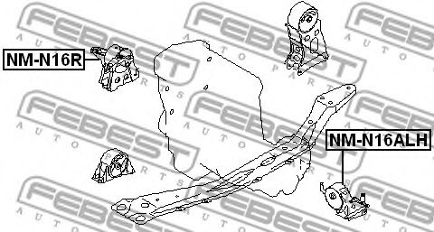 Подушка двигателя FEBEST NM-N16R - Фото 1